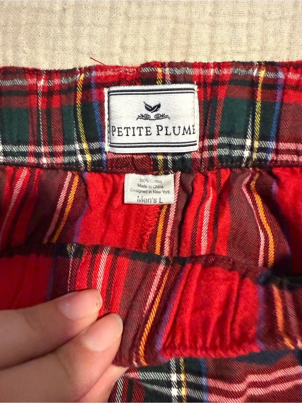 Petite Plume Imperial Tartan Flannel Pajamas. Pants Only size L
